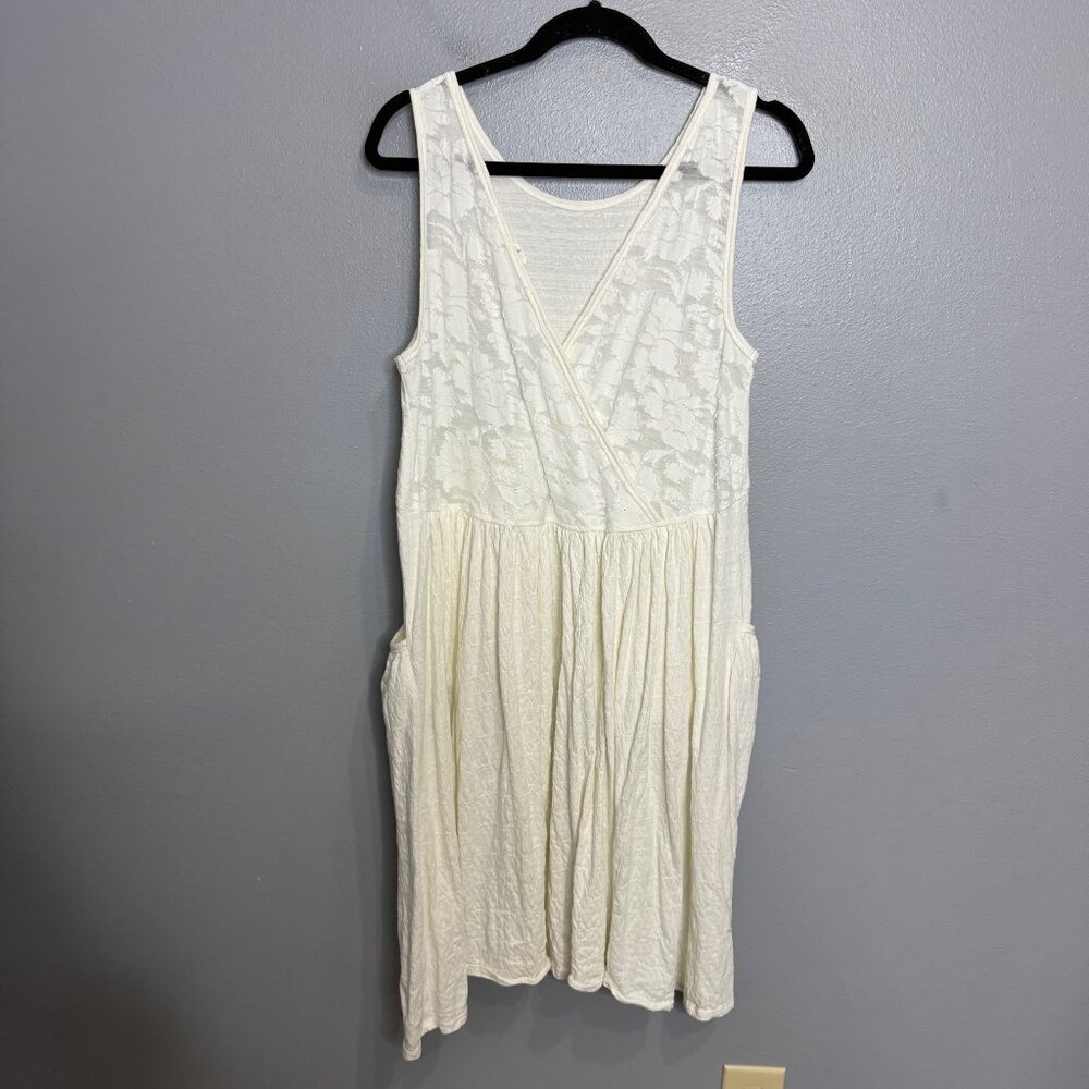 DAILY PRACTICE ANTHROPOLOGIE cream v back tank dress size S - Picture 4 of 7